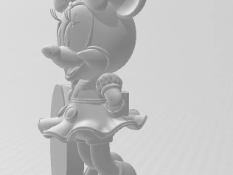 Bonecos 3d style manga anime disney minnie mouse style caricato 3D Print Model