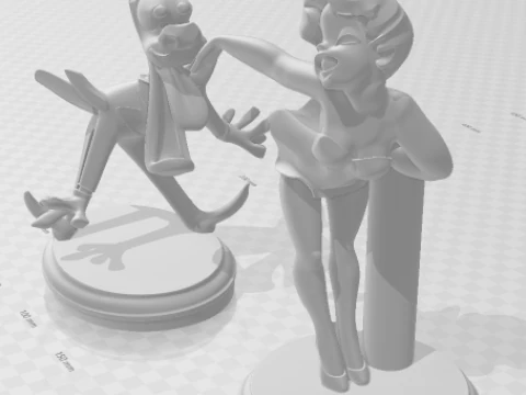 Bonecos 3d style manga anime lobo cartoon style caricato 3D Print Model