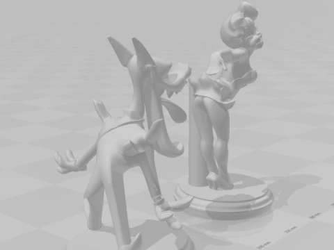 Bonecos 3d style manga anime lobo cartoon style caricato 3D Print Model