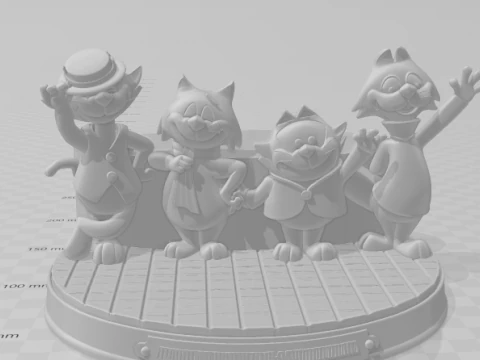 Bonecos 3d style manga anime topcat cartoon style caricato 3D Print Model