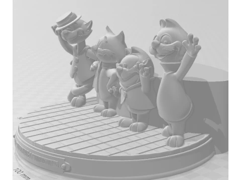 Bonecos 3d style manga anime topcat cartoon style caricato 3D Print Model