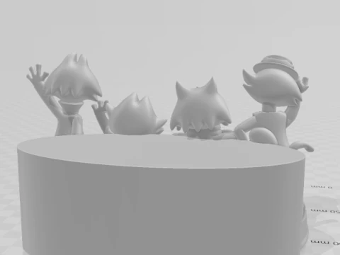 Bonecos 3d style manga anime topcat cartoon style caricato 3D Print Model