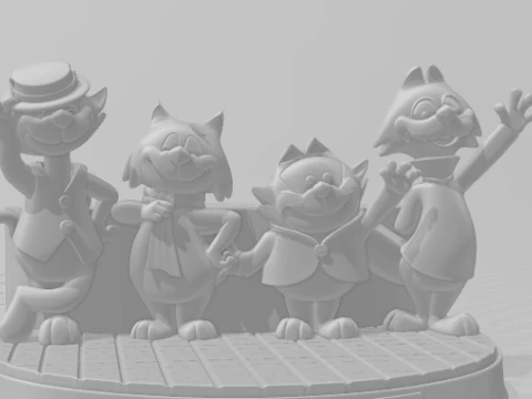 Bonecos 3d style manga anime topcat cartoon style caricato 3D Print Model