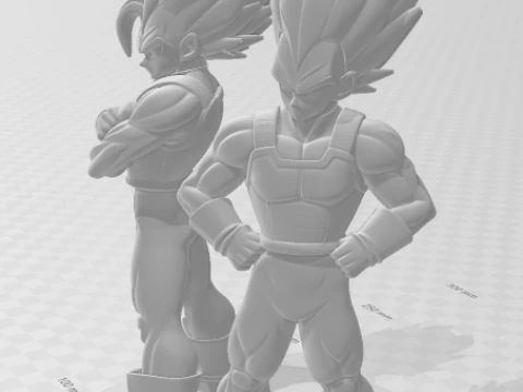 Bonecos 3d style manga anime dragonball vegeta style caricato 3D Print Model