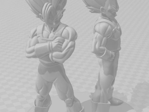 Bonecos 3d style manga anime dragonball vegeta style caricato 3D Print Model