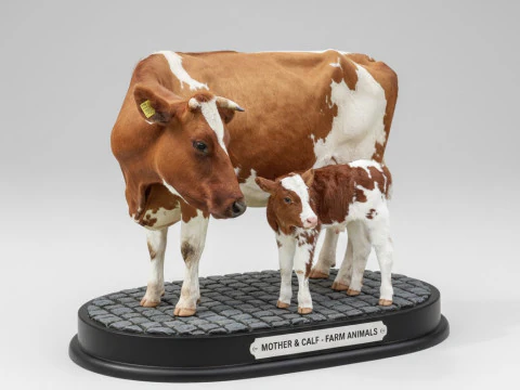 Bonecos 3d style manga anime ox cow cattle sheep style caricato 3D Print Model