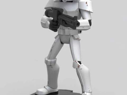 Bonecos 3d style manga anime starwar sttrooper style caricato 3D Print Model