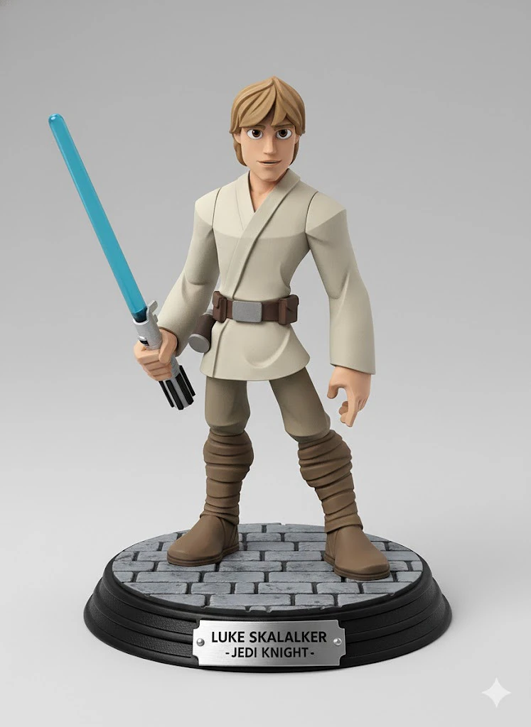 Bonecos 3d style manga anime starwar luke style caricato 3D Print Model .c4d .max .obj .3ds .fbx .stl .blend 