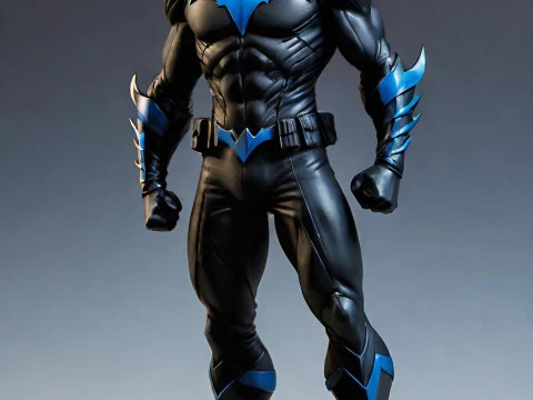 Bonecos gaya 3d manga anime batman malam sayap pahlawan gaya karicato Model Cetak 3D