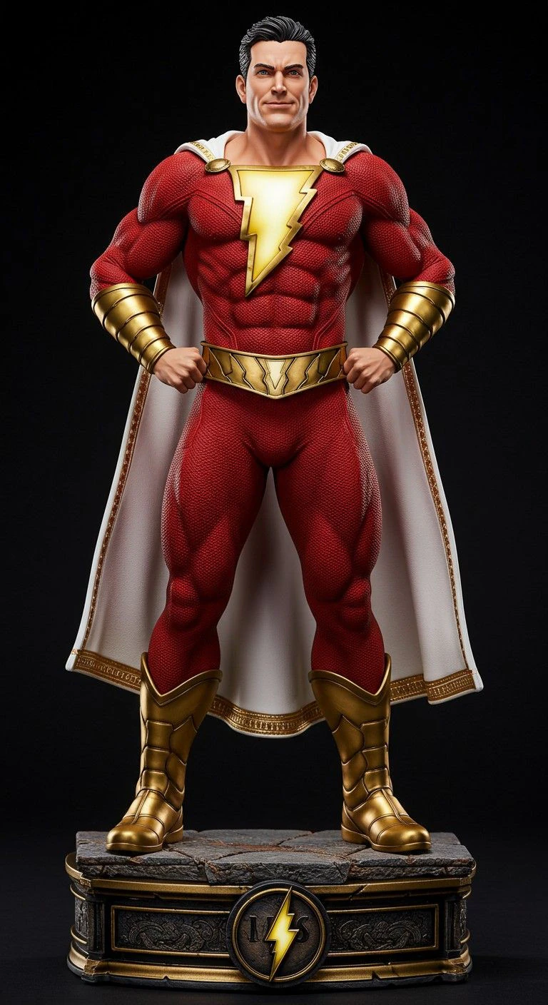 Bonecos 3d style manga anime heroes dc shazam style caricato 3D Print Model .c4d .max .obj .3ds .fbx .stl .blend 