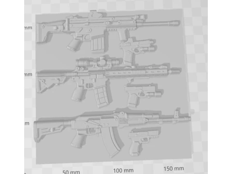 Bonecos 3d style manga anime weapons rack gta cod style caricato 3D Print Model