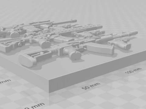 Bonecos 3d style manga anime weapons rack gta cod style caricato 3D Print Model