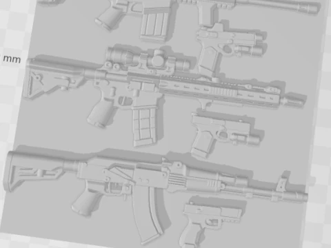 Bonecos 3d style manga anime weapons rack gta cod style caricato 3D Print Model