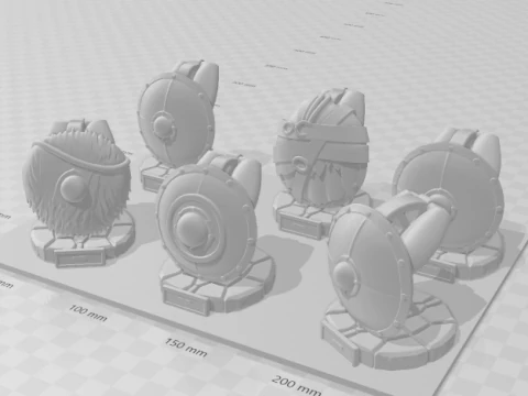 Bonecos 3d style manga anime weapons sword shield rack style caricato 3D Print Model