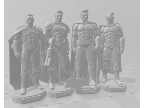 Bonecos 3d style manga anime batman batclan style caricato 3D Print Model