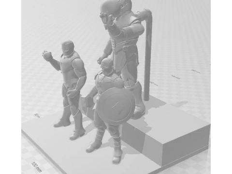 Bonecos 3d style manga anime heroes dugeons rpg style caricato 3D Print Model