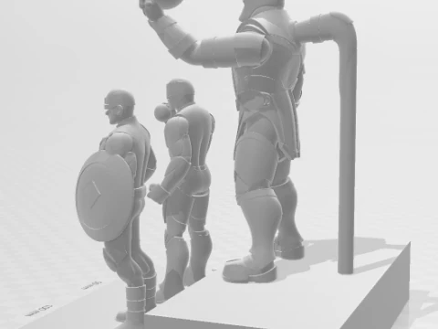 Bonecos 3d style manga anime heroes dugeons rpg style caricato 3D Print Model