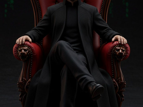 Bonecos 3d style manga anime keanu matrix heroes style caricato 3D Print Model