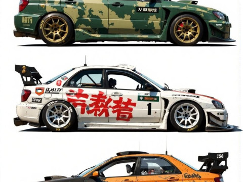 Bonecos 3d style manga anime car race subaru style caricato 3D Print Model