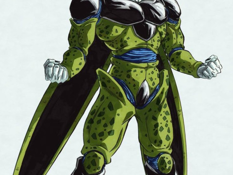 Bonecos 3d style manga anime dragon ball cell style caricato 3D Print Model