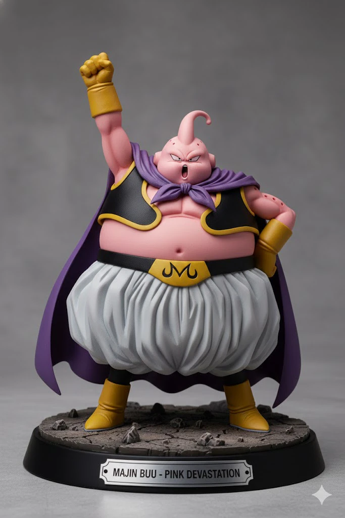 Bonecos 3d style manga anime dragon ball majinbuu style caricato 3D Print Model .c4d .max .obj .3ds .fbx .stl .blend 