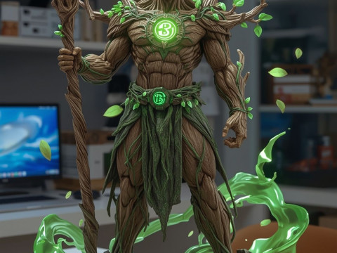 Bonecos 3d style manga anime warrior druida magician style caricato 3D Print Model