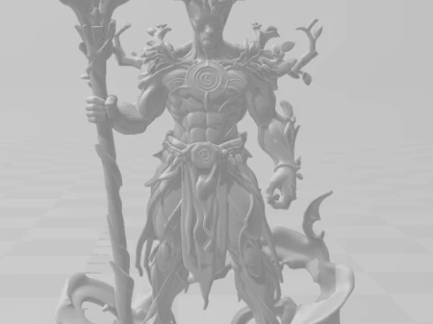 Bonecos 3d style manga anime warrior druida magician style caricato 3D Print Model