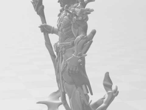 Bonecos 3d style manga anime warrior druida magician style caricato 3D Print Model