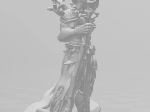 Bonecos 3d style manga anime warrior druida magician style caricato 3D Print Model