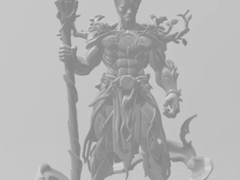 Bonecos 3d style manga anime warrior druida magician style caricato 3D Print Model