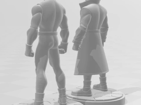 Bonecos 3d style manga anime static super choque style caricato 3D Print Model