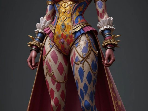 Bonecos 3d style manga anime clown fool court jester style caricato 3D Print Model