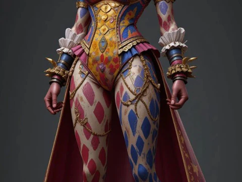 Bonecos 3D styl manga anime klaun głupiec sądowy styl błazna caricato Model do druku 3D