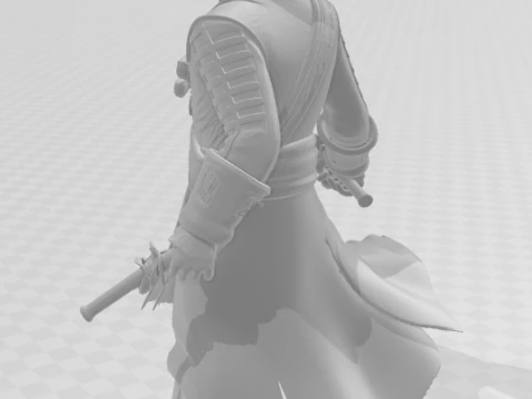 Bonecos 3d style manga anime pirate black beard barba negra pirata style caricato 3D Print Model