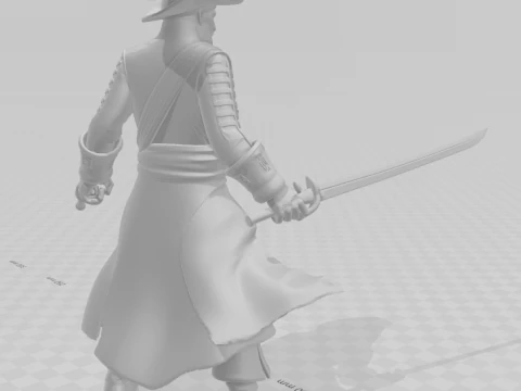 Bonecos 3d style manga anime pirate black beard barba negra pirata style caricato 3D Print Model