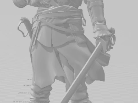 Bonecos 3d style manga anime pirate blackflag edward pirata style caricato 3D Print Model
