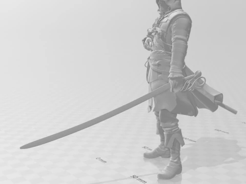 Bonecos 3d style manga anime pirate blackflag edward pirata style caricato 3D Print Model