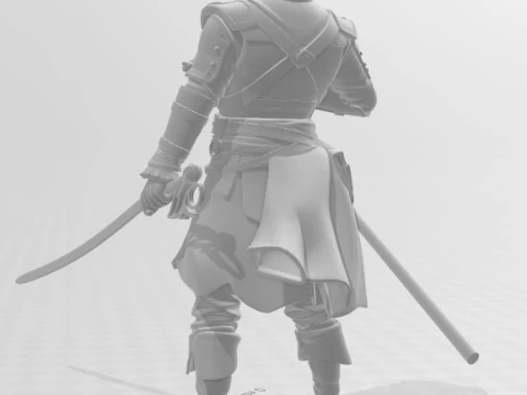 Bonecos 3d style manga anime pirate blackflag edward pirata style caricato 3D Print Model