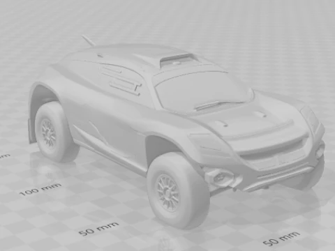 Bonecos 3d style manga anime car race dakar rally extreme E style caricato 3D Print Model