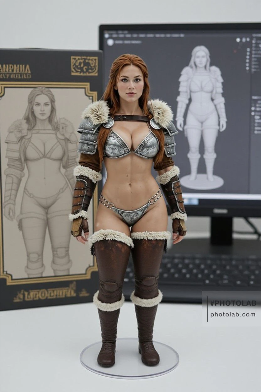 Bonecos 3d style manga anime women lolli warrior style caricato 3D Print Model .c4d .max .obj .3ds .fbx .stl .blend 