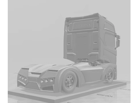 Bonecos 3d style manga anime car race truck scania style caricato 3D Print Model