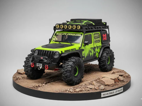 Bonecos 3D styl manga anime wyścig samochodowy błąd jeep caricato Model do druku 3D
