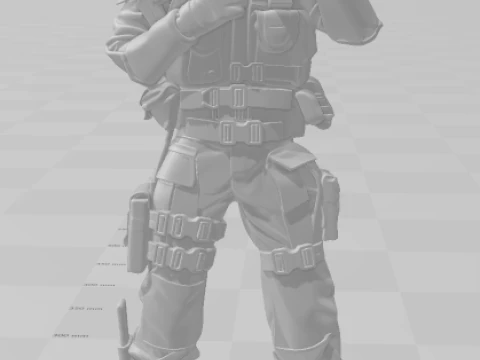 Bonecos 3d style manga anime warrior gi joe style caricato 3D Print Model