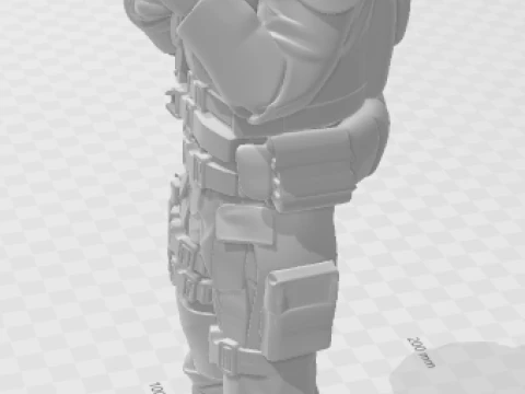 Bonecos 3d style manga anime warrior gi joe style caricato 3D Print Model