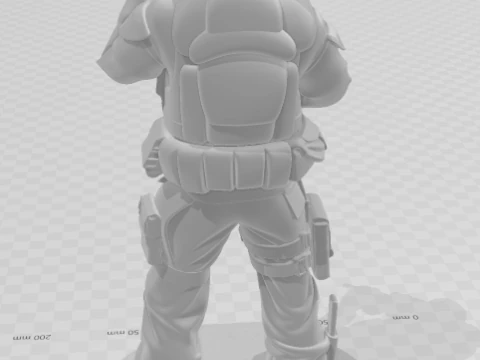 Bonecos 3d style manga anime warrior gi joe style caricato 3D Print Model