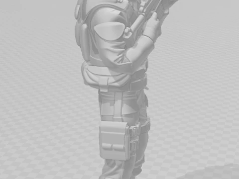 Bonecos 3d style manga anime warrior gi joe style caricato 3D Print Model