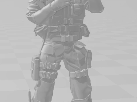 Bonecos 3d style manga anime warrior gi joe style caricato 3D Print Model