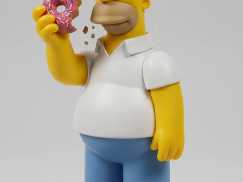 Bonecos 3D styl anime manga homer simpsons caricato Model do druku 3D
