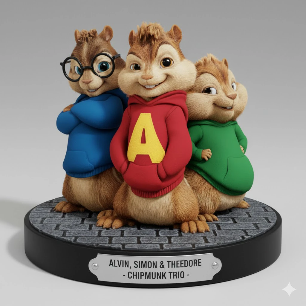 Bonecos 3d style manga anime alvin chipmunks e os esquilos style caricato 3D Print Model .c4d .max .obj .3ds .fbx .stl .blend