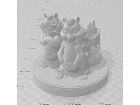 Bonecos 3d style manga anime alvin chipmunks e os esquilos style caricato 3D Print Model